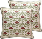 ISAENNE Elegant French Linen Throw Pillow Cover,Set of 2,18"x18"-Estonia D by Isaennehomedecoration