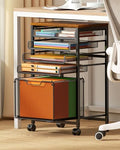 Feyejade Compact 5-Tier Rolling File Cart, Under Desk Metal Filing Cabinet by Feyejade