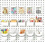 15PCS Pegboard Organizer Accessories, 5 Clear Storage Jars with Lids, 5 Bins and 5 Hanging Cups, Pegboard Containers for Garage, Workshop, Craft Room, Office and Home Organization by Unknown