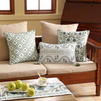 ISAENNE Designer Linen Throw Pillow Cover,Set of 2,20"x12"-Mosella D - Image 5