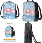 Cartoon Backpack Set of 4 for Girls, Laptop Bags with Portable Lunch Box 4Pcs Sturdy Pencil Case & Cup Sleeve Universal for Preschool Middle School Floral Axolotl - Image 4