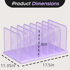 Kuntine.B 7-Section Upright Desk File Organizer Purple 1 Pack - Image 2