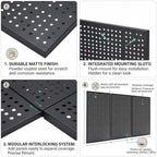 36 x 20 Inch Metal Pegboard Kit, 3Pack Pegboard Panels with 100Pack Hooks, Black Peg Board Wall Organizer for Garage Workbench - Image 3