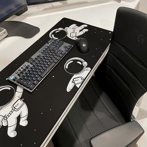 keycadets Gravity Gaming Mouse Pad, Extra Large Desk Pad for Keyboard and Mouse, Non-Slip Mousepad Desk Mat with Foam Core, Anti-Fray Lock Stitching and Low Friction Cloth Surface (35.4” x 15.8”) by KeyCadets