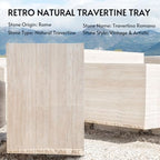 Koville Marble Square Book Ends, Heavy Duty Book Holders, Bookends for Shelves, Office Bookshelf Decor for CDs/Video Games(Travertino Romano) - Image 3