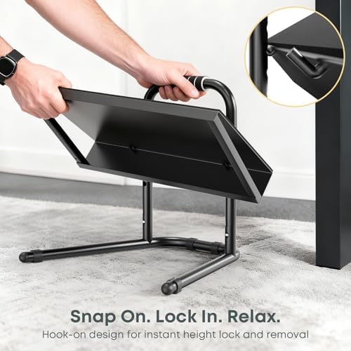 Height Adjustable Foot Rest - Relief Platform for Standing and Sitting, Ergonomic Under Desk Footrest with Non-Slip Surface, 6 Height Settings, Sturdy Metal Frame, Easy Assembly, Black - Image 6
