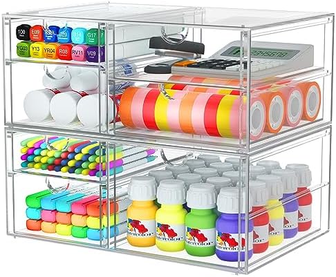 caktraie Acrylic 7-Drawer Makeup & Storage Organizer for Bath,Desk by shoeboxesanddeskorganizers
