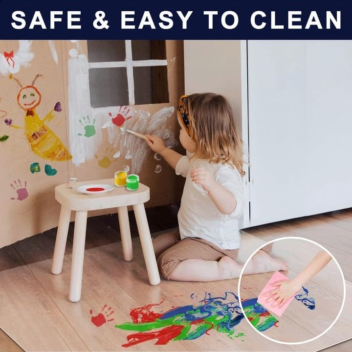 Office Chair Mat for Hard Floors - 47''×47'',Heavy Duty Clear Wood/Tile Floor Protector PVC Transparent - Image 5