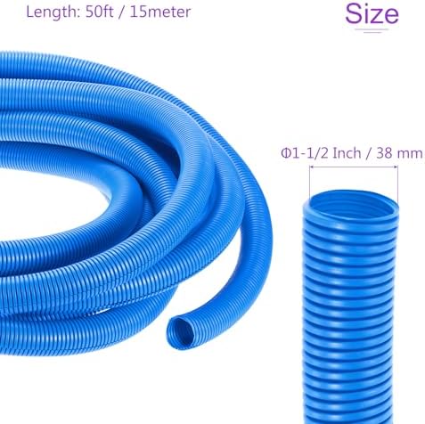 DMiotech 50ft Wire Loom Split Tubing 1 1/2 Inch(38 mm) ID Blue - Image 3
