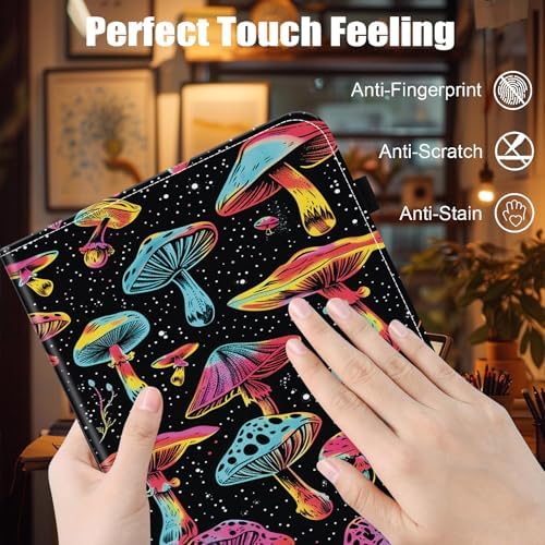 Case for Samsung Galaxy Tab S11 Ultra 14.6 Inch 2025(SM-X930/X936B),Card Slot PU Leather TPU Case Pen Holder Auto Wake Sleep,Aesthetic Mushroom - Image 6