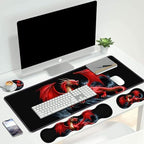 4 in 1 Ergonomic Keyboard Wrist Rest & Mouse Pad Wrist Rest Set, Large XXL Gaming Desk Mat 31.5"x 11.8" with Non-Slip Base, Memory Foam for Home Office Study Gaming, Red Dragon - Image 7