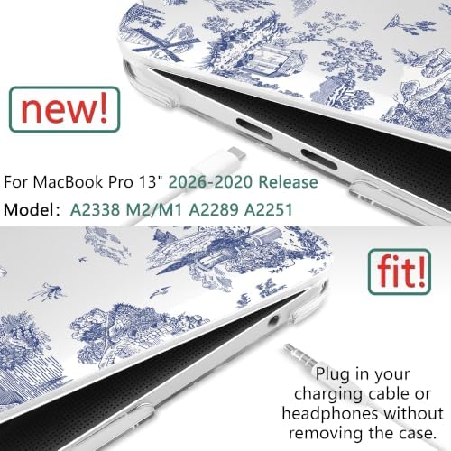 DONGKE Case for MacBook Pro 13 Inch (2026-2020 Models A2338 M2 M1/A2251/A2289), Toile Pattern Hard Shell Case with Keyboard Protector, Compatible with Retina Display and Touch Bar - Image 3