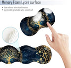 TGFEWYTJYJ Extended Gaming Mouse Pad,Memory Foam Ergonomic Keyboard Mouse Wrist Rest Support Set,Large Desk Mat with Stitched Edges,Non-Slip Base Mousepad Home Office,Aesthetic Tree of Life - Image 5