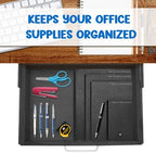 Upgrade Wood Under Desk Mounted Sliding Pull-out Drawer, Ball-Bearing Slides Under Desk Drawer Storage Organizer, Hanging Drawers for Desk, Hidden Desktop Organizer for Office Desks, Tables - Black - Image 5