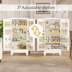 Black Kitchen Pantry Storage Cabinet, 48" Metal Storage Cabinet - Image 5