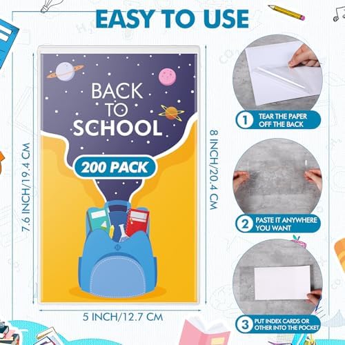 Outus 200 Pcs Self Adhesive Shop Ticket Holders, 5 x 8 Inch - Image 2