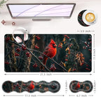 Large Keyboard Mouse Pad Set, Extended Mouse Pad+Keyboard Wrist Rest Support, Memory Foam Ergonomic Easy Typing, 4Pcs (31.5×11.8 in) Desk Pad Set for Office Home,Cardinal Bird - Image 6