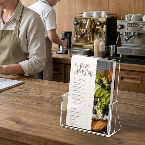 Acrylic Brochure Holder 8.5 x 5.5 Inch, 6 Pack, Bi-fold Flyer Desk Holder - Image 6