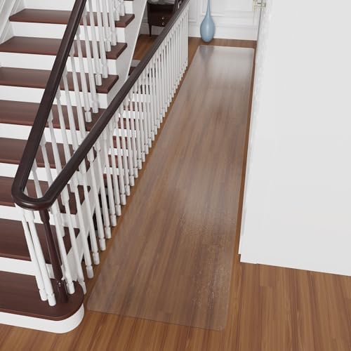 3'x10' Vinyl Runner Rug for Hallway, Clear Waterproof Kitchen Mat for Floor, Non-Slip Plastic Floor Mat for Entryway, Easy Clean Durable Area Mat for Bedroom, Laundry Room by ZPAIAreaFloorProtector