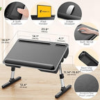 FoldWise 2-in-1 Bed & Lap Desk with Soft Cushion, Adjustable Height & Angle - Image 2