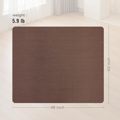 Office Chair Mat for Hard Floors,40"x48" Anti-Slip Waterproof Hardwood Floor Chair Mat,Heavy Duty Floor Protector Rolling Chairs for Home Office(Coffee) - Image 5