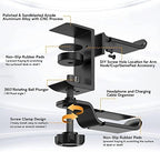 Under‑Desk Dual Gaming Headset Hanger,Rotatable Clamp Hook - Image 3