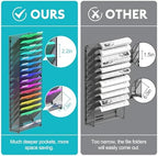samstar 2 Pack 16 Tier Wall File Organizer Hanging Wall File Holder Wall Mount Paper Folder Organizer, Magazine Rack, Pack of 2 - Image 6