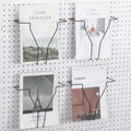 Wonderjune 4 Pcs Expandable Literature Display for Pegboard, Black by Wonderjune