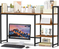 Snughome Desk Shelf, 44.9" Large Desktop Organizer Shelf, Desk Hutch for Computer Monitor, 4 Tier Desk Top Display Rack, Wood Desktop Bookshelf Storage Rack for Home Office Dorm by Snughome
