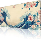 Cherry Blossom Japanese Wave XXL Gaming Mouse Pad 48"x24",Extended Desk Mat - Image 7