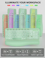SABLUTE Wireless Keyboard and Mouse Combo, Ergonomic Wave with Wrist Rest - Image 3