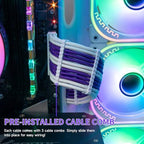 Sirlyr PSU Extension Cable Kit - Custom Sleeved Power Supply Mod for PC Build 16AWG 24Pin ATX/8 (4+4) Pin EPS CPU/8 (6+2) Pin PCI-E GPU PSU - White Purple 5 Kits - Image 4