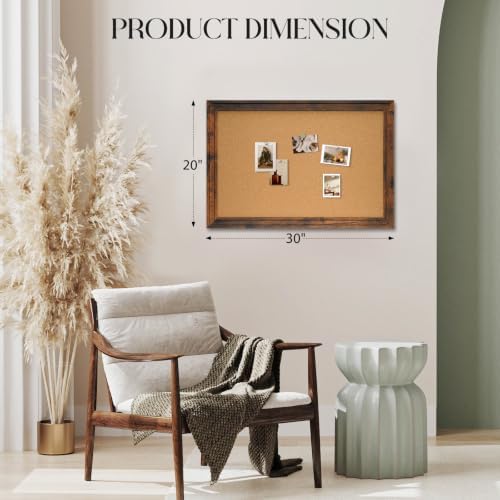 Cork Board Bulletin Board, 30"x20" Corkboard for Wall - Image 4