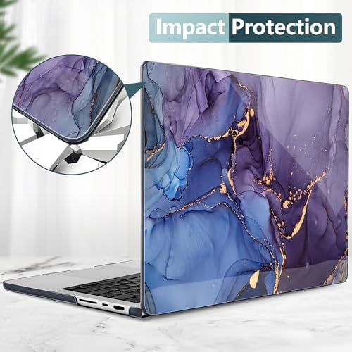 DONGKE Compatible with MacBook Pro 16 Inch Case (2026-2021 Release, M5 M4 M3 M2 M1 Pro/Max Chip), Plastic Hard Shell Cover with Keyboard Cover & Screen Protector for MacBook Pro 16", Abstract Marble - Image 5