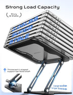 JCZT Adjustable Laptop Stand for Desk, Metal Foldable Laptop Riser, Black - Image 4