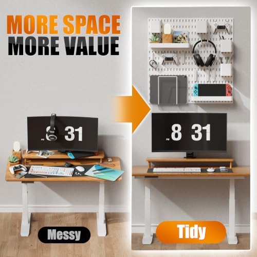 Pegboard Wall Organizer Set, 4 Pack 11"x11" No-Drill Peg Board Pannels with Hooks & Bins, Modular Wall Organization for Home, Office, Craft Room, Gaming Setup and Kitchen, White - Image 3