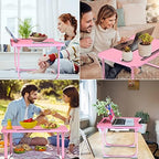 Fayquaze Lap Laptop Desk, Portable Foldable Laptop Bed Table with Storage Drawer and Cup Holder, Lap Desk Lap Bed Stand Tray Table Serving Tray for Eating, Reading and Working - Image 6
