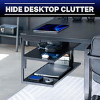 VIVO Black Clamp-on 30 inch 2-Tier Desk Shelf, STAND-SHELF30C - Image 7