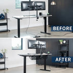VIVO Black Clamp-on 44 in Mesh Net Cable Management Holder, DESK-AC44MH - Image 5