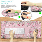 LIMKRIAN Floral Desk Mat Set, Cute Pink Desk Accessories Gifts for Women - Image 4