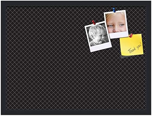 PinPix 27x20 inch Cork Bulletin Board. This Decorative Framed Pin Board Comes with Diamond Pattern in Black Design and Satin Black. Ideal for Home, Office Decor or School (PinPix-120) - Image 2