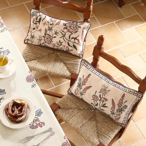 ISAENNE Designer Linen Throw Pillow Cover,Set of 2,20"x12"-Helena C - Image 7