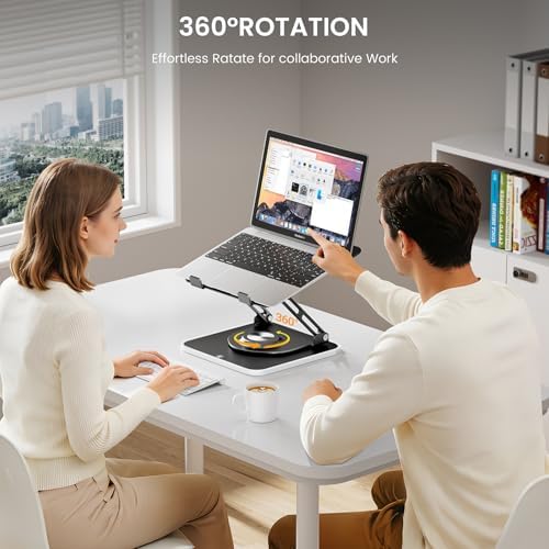 360°Rotating Laptop Stand with RGB Lights, Fits 10-16"Laptops MacBooks - Image 3