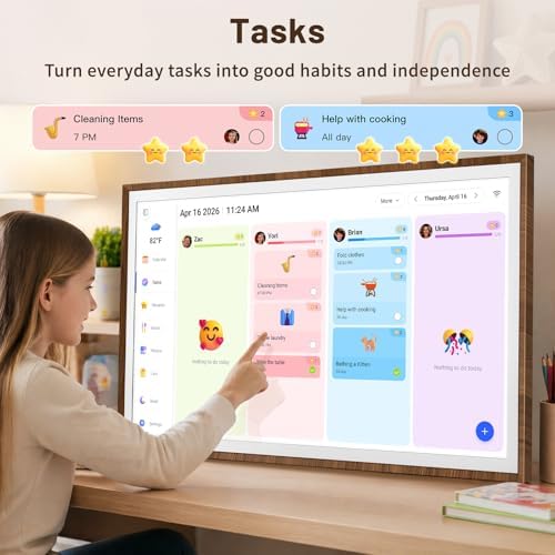 27" Digital Wall Calendar with Chore Chart, Touchscreen & Family Planner - Image 4