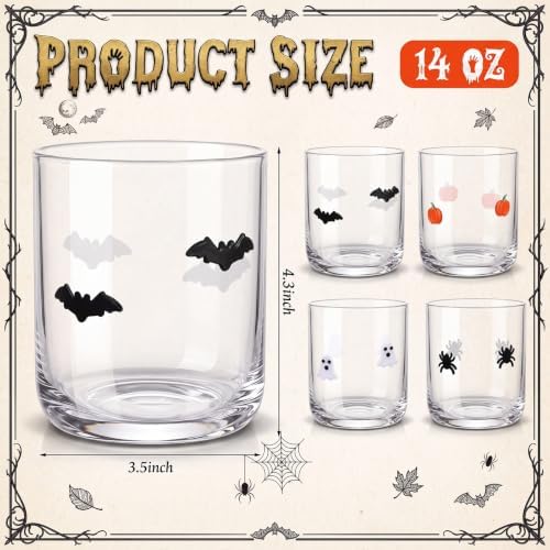 SiliFine 4 Pack Halloween Icon Juice Glasses, 14 oz - Image 4