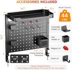 ARES WING Desk Clamp On Pegboard with 16 inches Organizer Shelf, Black - Image 2