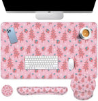 Britimes Keyboard Mouse Pad Set, 4 in 1 Desk Mat Set, Snowflakes Winter by Britimes