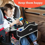 PILLANI Kids Travel Tray for Car - Carseat Tray w/iPad Holder & Dry Erase Board, Road Trip Essentials - Toddler Lap Desk Organizer for Airplane - Roadtrip Activities & Travel Essentials - Pack of 2 - Image 2