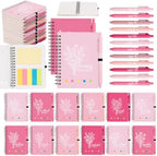 Sprial Notebooks with Pens Bulk, 48 Pack, 5.5 x 4.7 Inch, Pink by Culudea
