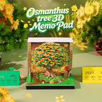 3D Calendar 2027,3D Memo Pad Time Piece Calendar 2027 Creative Desk Calendar Art Paper Sculpture Osmanthus Tree, 2027 Tear Off Calendar DIY Decorative Gift - Image 2